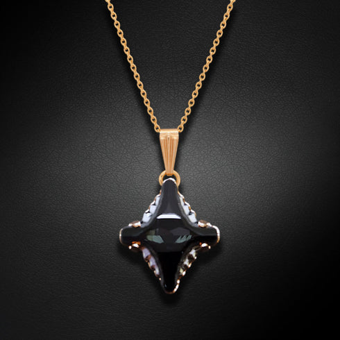 Кулон "Kristāla Rombs II (Graphite Lite Chrome)" с кристаллами Swarovski™